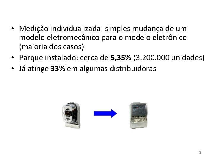  • Medição individualizada: simples mudança de um modelo eletromecânico para o modelo eletrônico