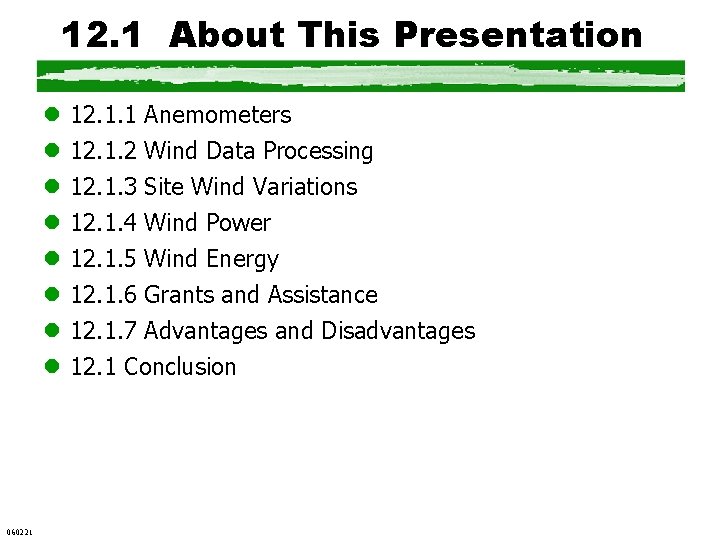 12. 1 About This Presentation l l l l 060221 12. 1. 2 12.