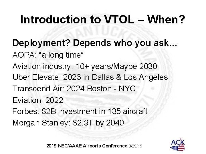 Introduction to VTOL – When? Deployment? Depends who you ask… AOPA: “a long time”