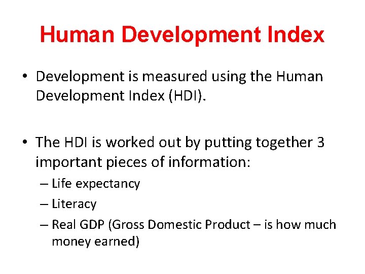 How are global patterns of development identified and