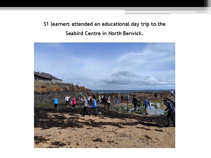 S 1 learners attended an educational day trip to the Seabird Centre in North S 1 learners attended an educational day trip to the Seabird Centre in North