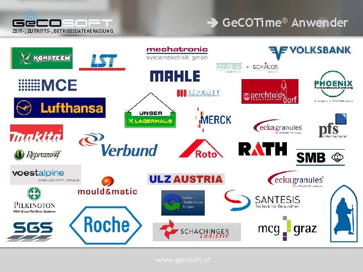 ZEIT-, ZUTRITTS-, BETRIEBSDATENERASSUNG Ge. COTime® Anwender www. gecosoft. at 