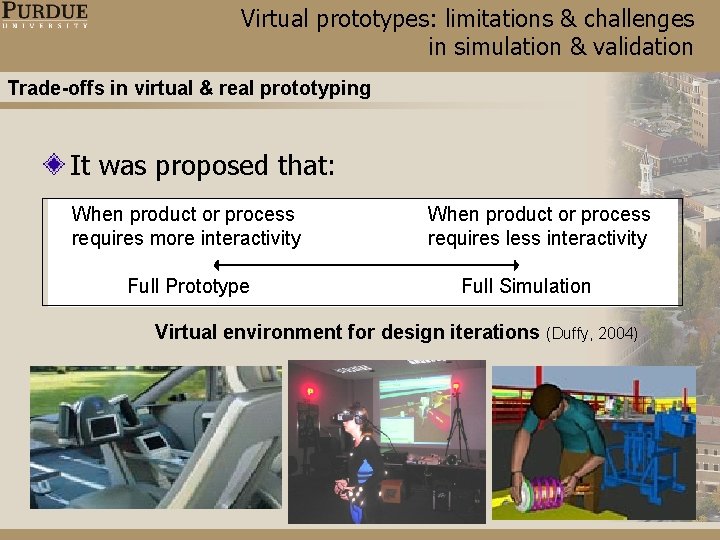 Virtual prototypes: limitations & challenges in simulation & validation Trade-offs in virtual & real Virtual prototypes: limitations & challenges in simulation & validation Trade-offs in virtual & real