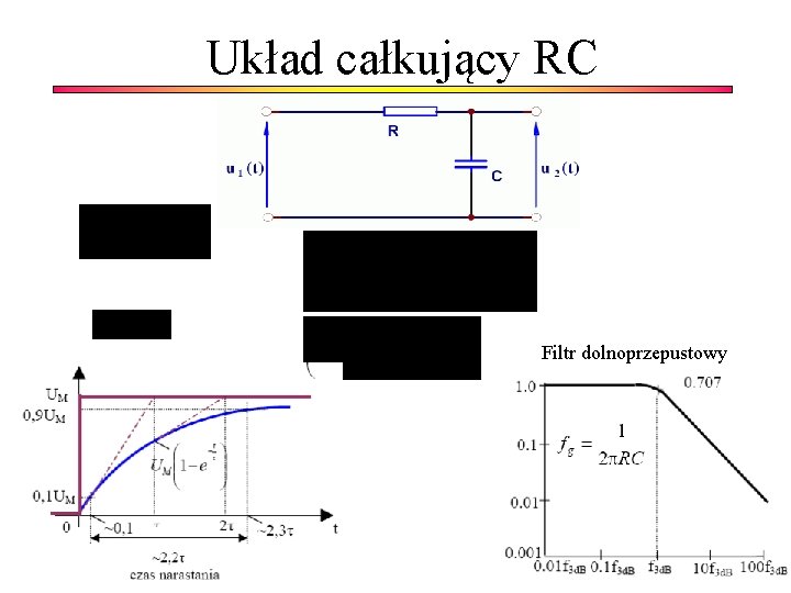 Układ całkujący RC Filtr dolnoprzepustowy 