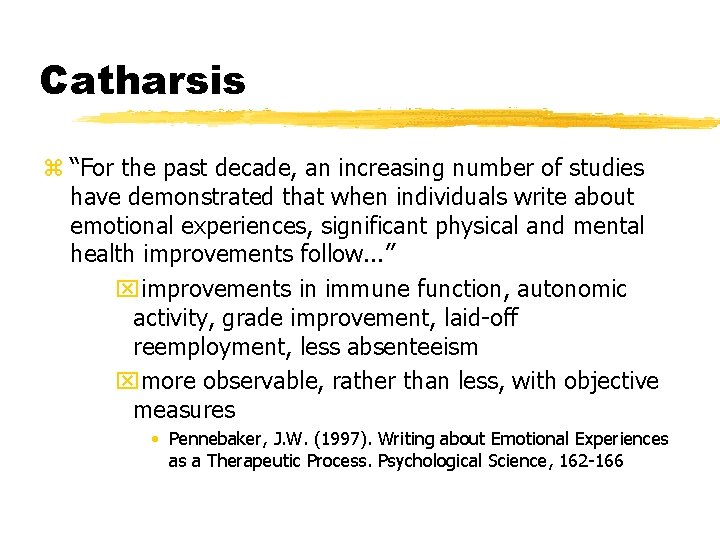 Catharsis z “For the past decade, an increasing number of studies have demonstrated that