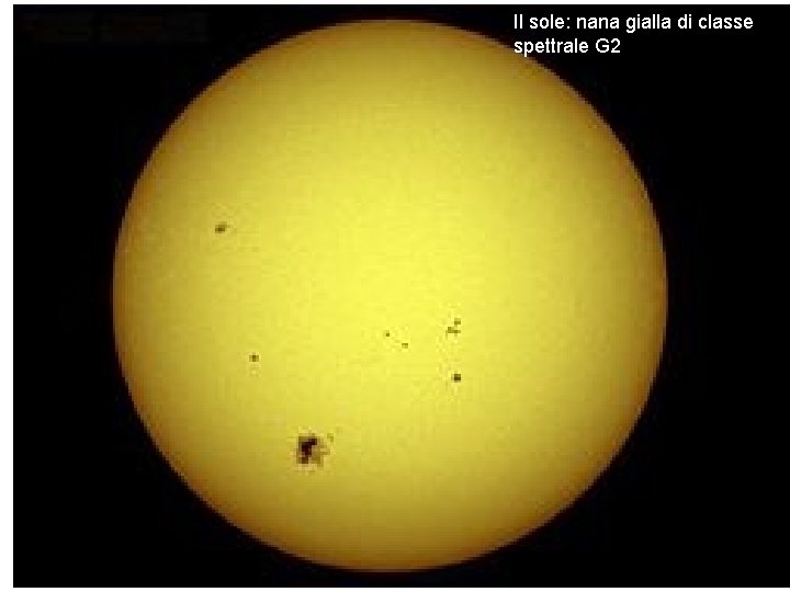 Il sole: nana gialla di classe spettrale G 2 