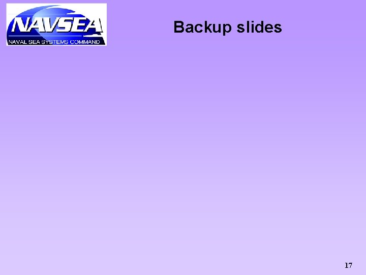 Backup slides 17 