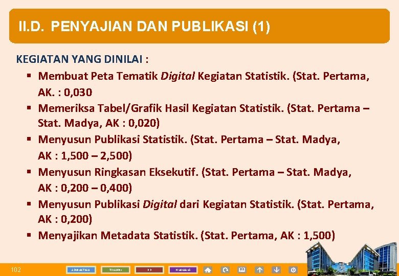 II. D. PENYAJIAN DAN PUBLIKASI (1) KEGIATAN YANG DINILAI : § Membuat Peta Tematik