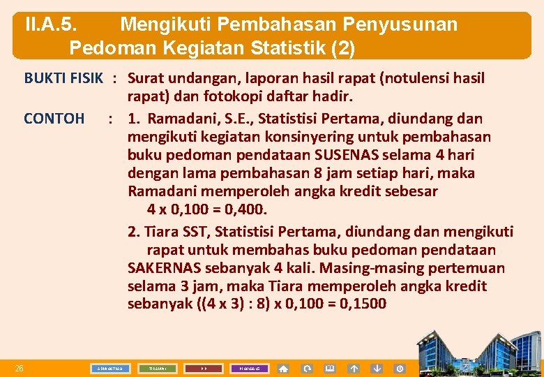 II. A. 5. Mengikuti Pembahasan Penyusunan Pedoman Kegiatan Statistik (2) BUKTI FISIK : Surat