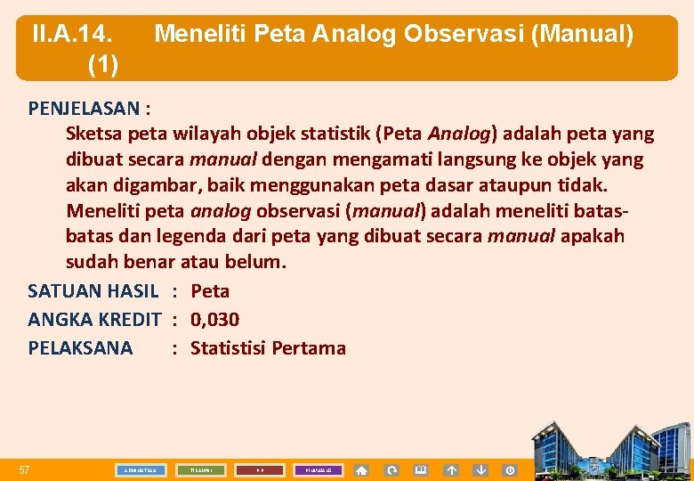 II. A. 14. (1) Meneliti Peta Analog Observasi (Manual) PENJELASAN : Sketsa peta wilayah