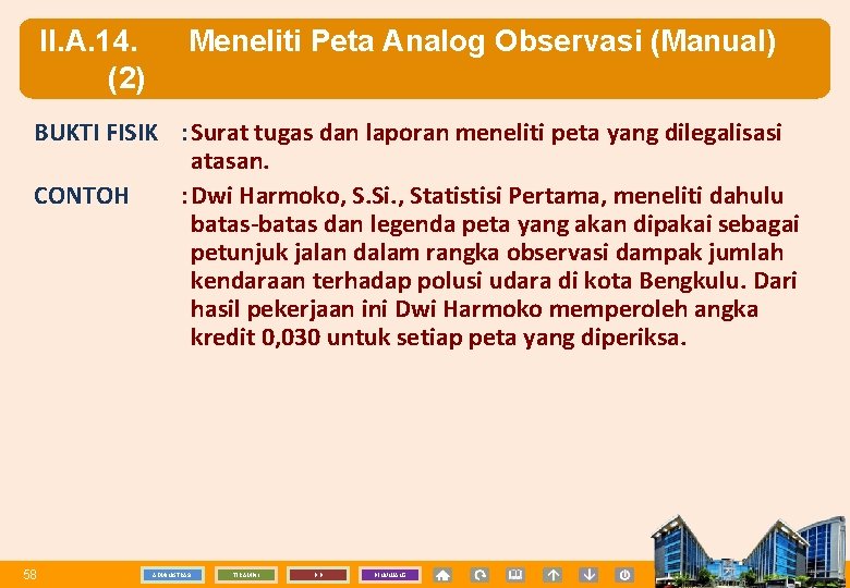 II. A. 14. (2) Meneliti Peta Analog Observasi (Manual) BUKTI FISIK : Surat tugas