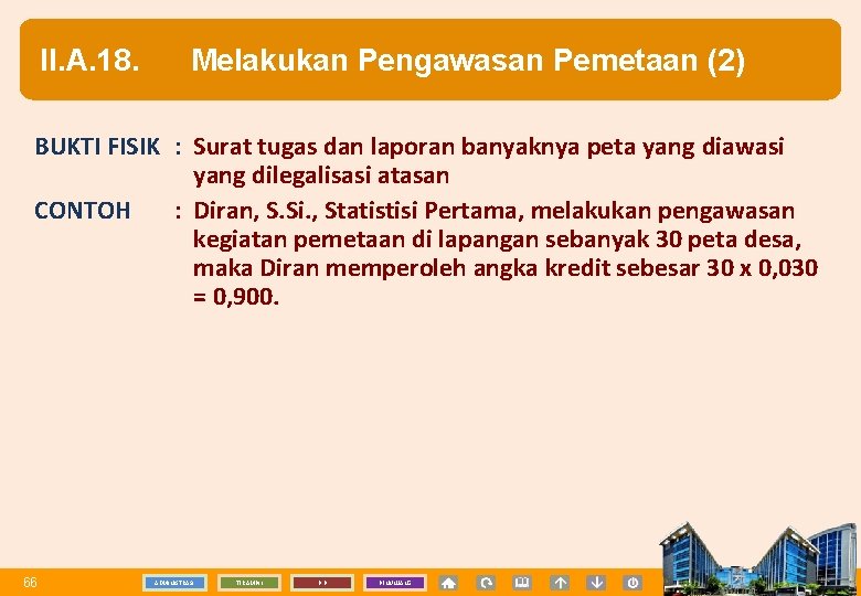 II. A. 18. Melakukan Pengawasan Pemetaan (2) BUKTI FISIK : Surat tugas dan laporan
