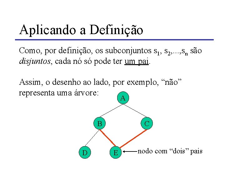 Aplicando a Definição Como, por definição, os subconjuntos s 1, s 2, . .