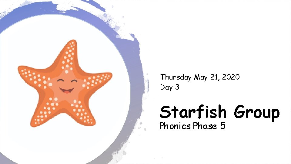 Thursday May 21, 2020 Day 3 Starfish Group Phonics Phase 5 Thursday May 21, 2020 Day 3 Starfish Group Phonics Phase 5