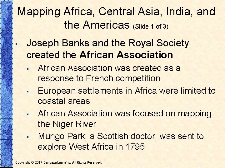 Mapping Africa, Central Asia, India, and the Americas (Slide 1 of 3) ▪ Joseph