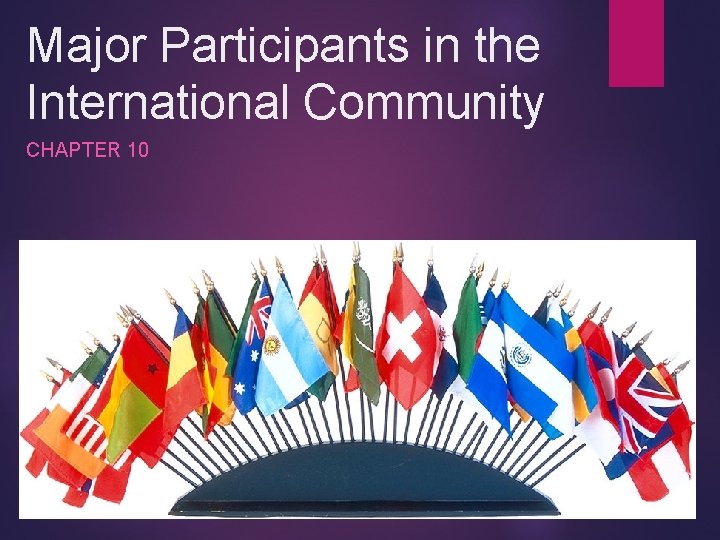 Major Participants in the International Community CHAPTER 10 