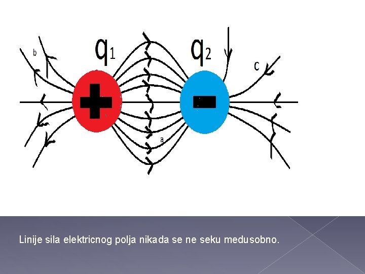 Linije sila elektricnog polja nikada se ne seku medusobno. 