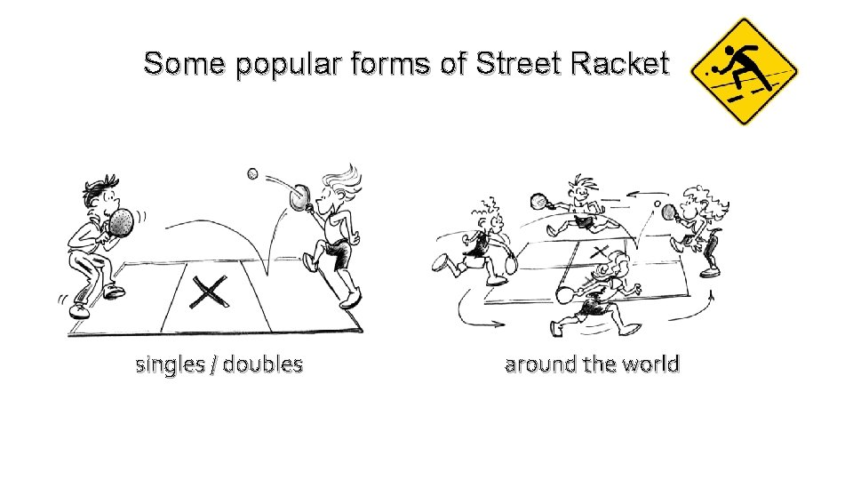 Some popular forms of Street Racket singles / doubles around the world 