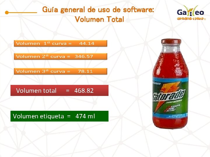 Guía general de uso de software: Volumen Total Volumen total = 468. 82 Volumen