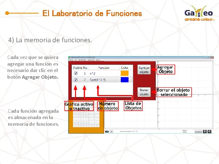 El Laboratorio de Funciones 4) La memoria de funciones. Cada vez que se quiera