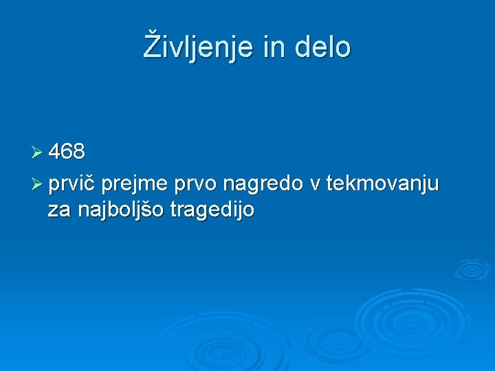 Življenje in delo Ø 468 Ø prvič prejme prvo nagredo v tekmovanju za najboljšo Življenje in delo Ø 468 Ø prvič prejme prvo nagredo v tekmovanju za najboljšo