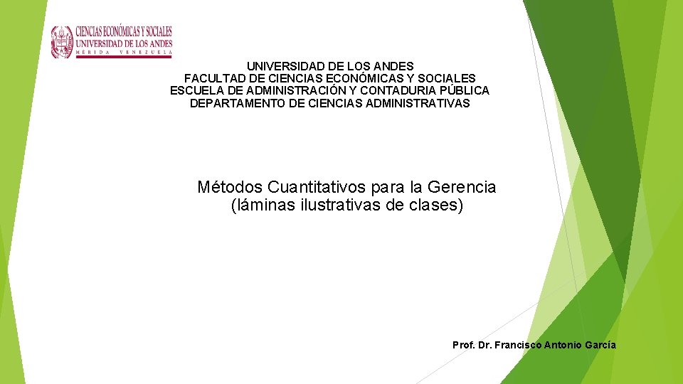 UNIVERSIDAD DE LOS ANDES FACULTAD DE CIENCIAS ECONMICAS