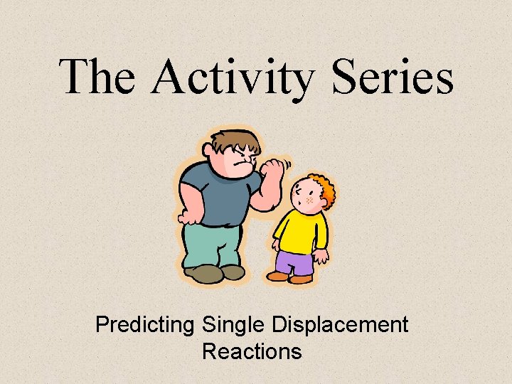 The Activity Series Predicting Single Displacement Reactions 