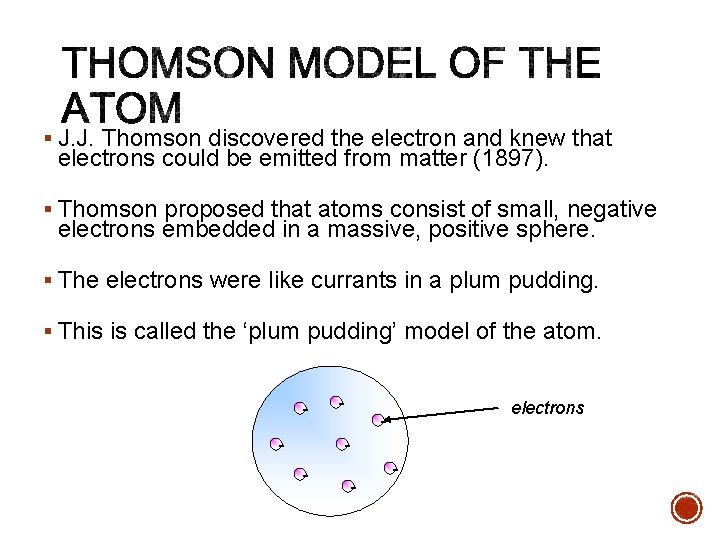 § J. J. Thomson discovered the electron and knew that electrons could be emitted