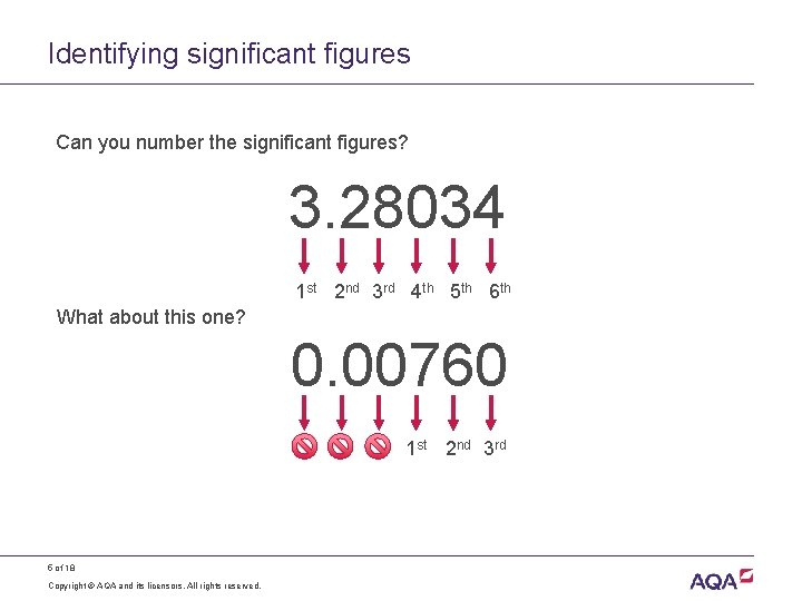 Identifying significant figures Can you number the significant figures? 3. 28034 1 st 2