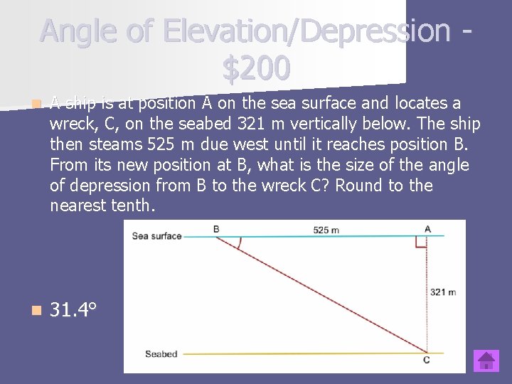 Angle of Elevation/Depression $200 n A ship is at position A on the sea