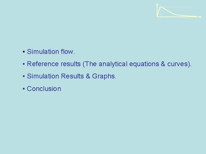  • Simulation flow. • Reference results (The analytical equations & curves). • Simulation