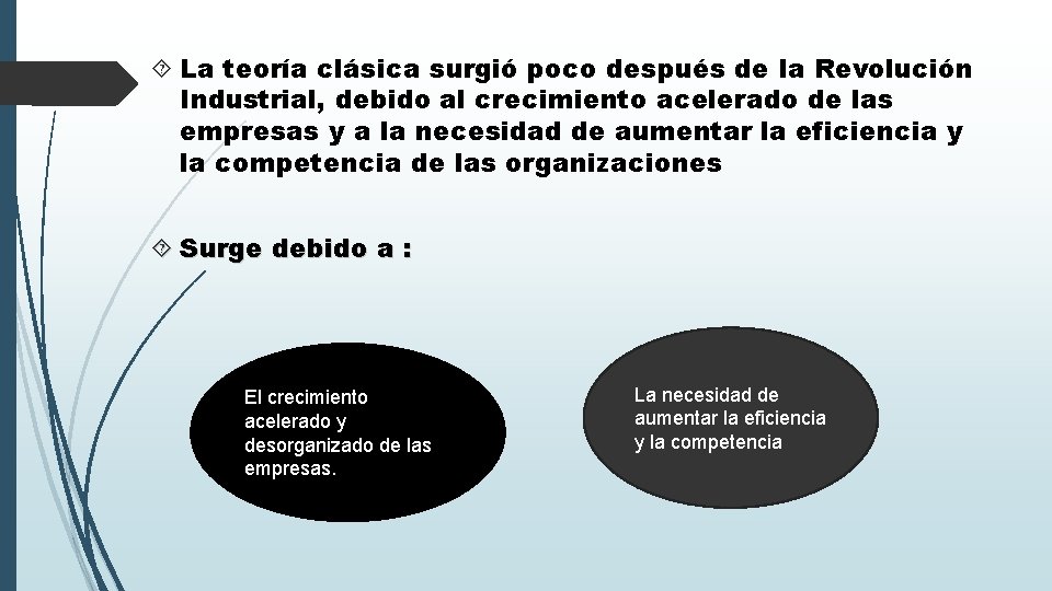  La teoría clásica surgió poco después de la Revolución Industrial, debido al crecimiento
