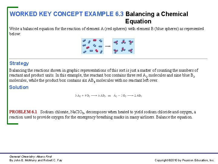 WORKED EXAMPLE 6 1 Balancing a Chemical Equation