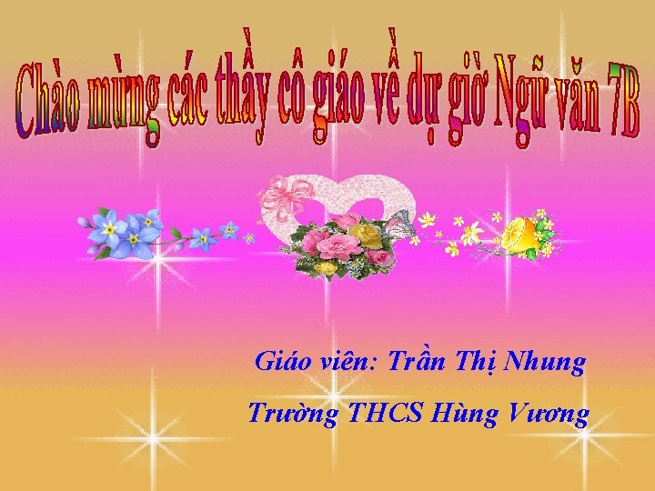 Giáo viên: Trần Thị Nhung Trường THCS Hùng Vương 