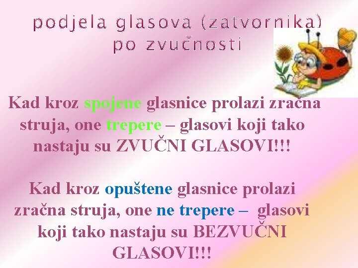 Kad kroz spojene glasnice prolazi zračna struja, one trepere – glasovi koji tako nastaju