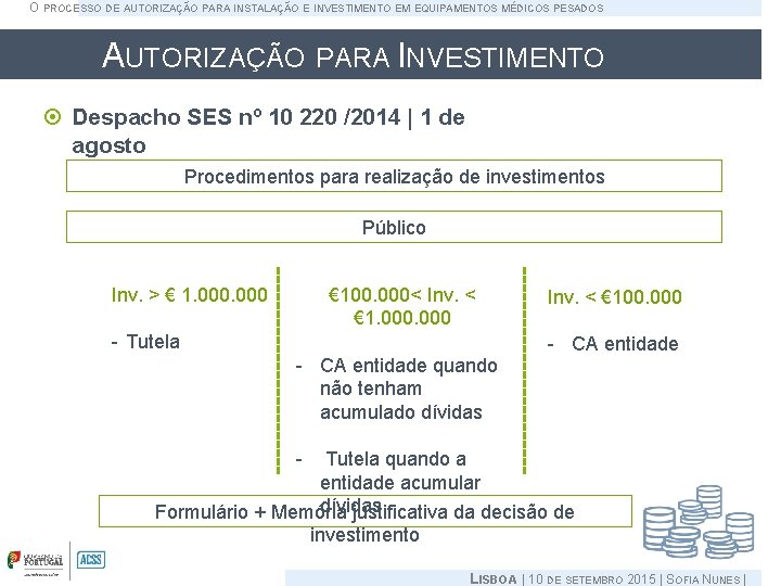 O PROCESSO DE AUTORIZAÇÃO PARA INSTALAÇÃO E INVESTIMENTO EM EQUIPAMENTOS MÉDICOS PESADOS AUTORIZAÇÃO PARA