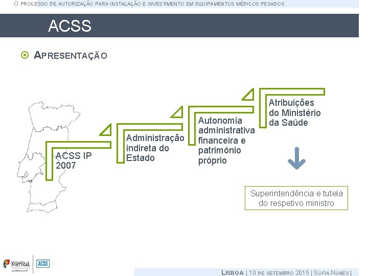 O PROCESSO DE AUTORIZAÇÃO PARA INSTALAÇÃO E INVESTIMENTO EM EQUIPAMENTOS MÉDICOS PESADOS ACSS APRESENTAÇÃO