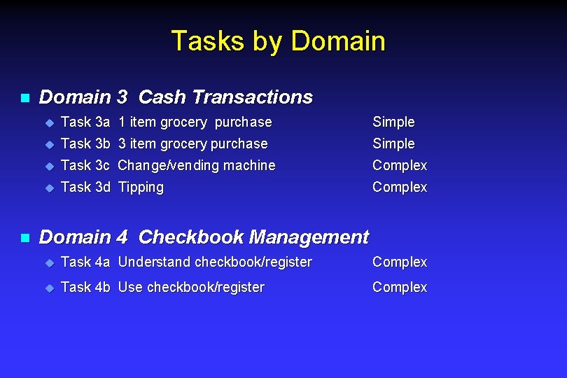Tasks by Domain n n Domain 3 Cash Transactions u Task 3 a 1 Tasks by Domain n n Domain 3 Cash Transactions u Task 3 a 1