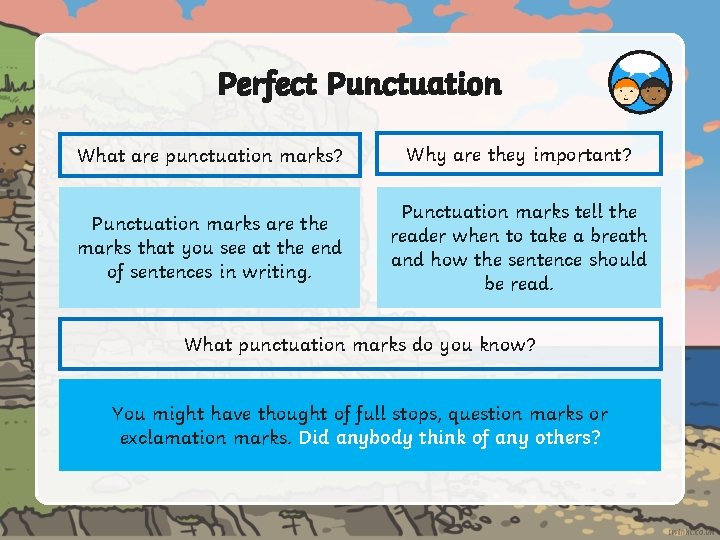 Perfect Punctuation What are punctuation marks? Why are they important? Punctuation marks are the