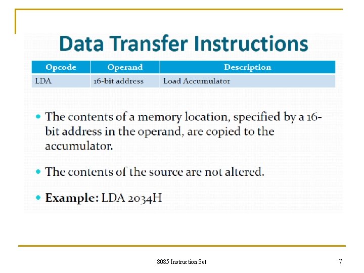 8085 Instruction Set 7 