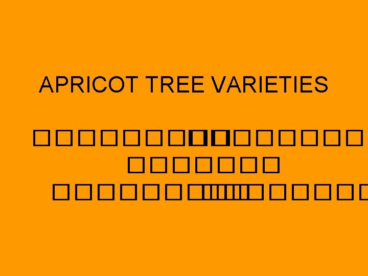 APRICOT TREE VARIETIES ��������� ���� 