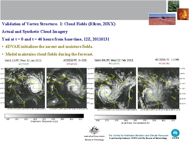Validation of Vortex Structure. I: Cloud Fields (Rikus, 20 XX) Actual and Synthetic Cloud Validation of Vortex Structure. I: Cloud Fields (Rikus, 20 XX) Actual and Synthetic Cloud