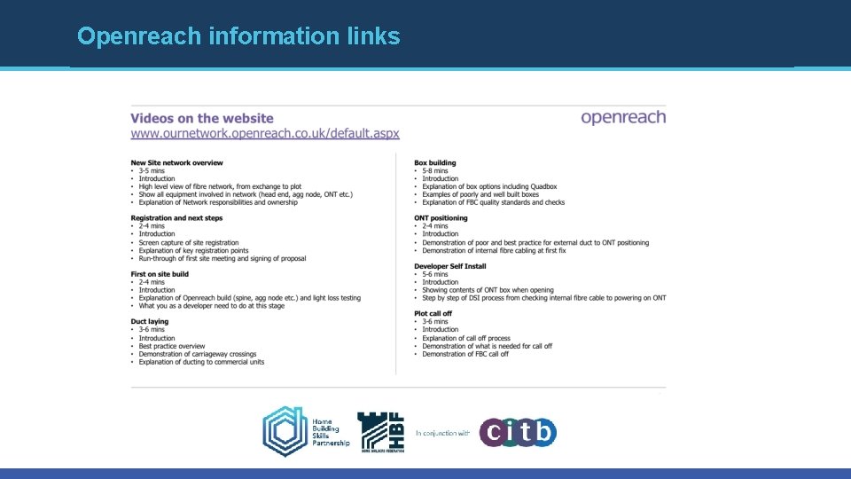 Openreach information links Openreach information links