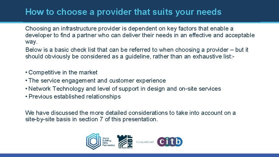 How to choose a provider that suits your needs Choosing an infrastructure provider is How to choose a provider that suits your needs Choosing an infrastructure provider is