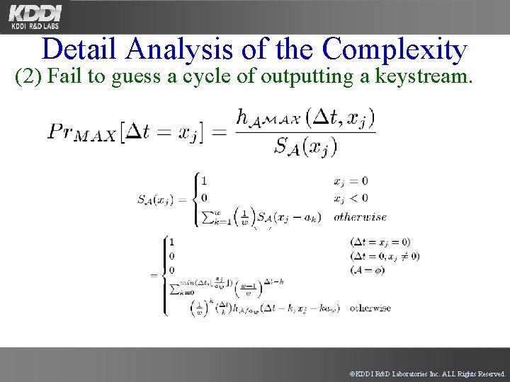 Detail Analysis of the Complexity (2) Fail to guess a cycle of outputting a