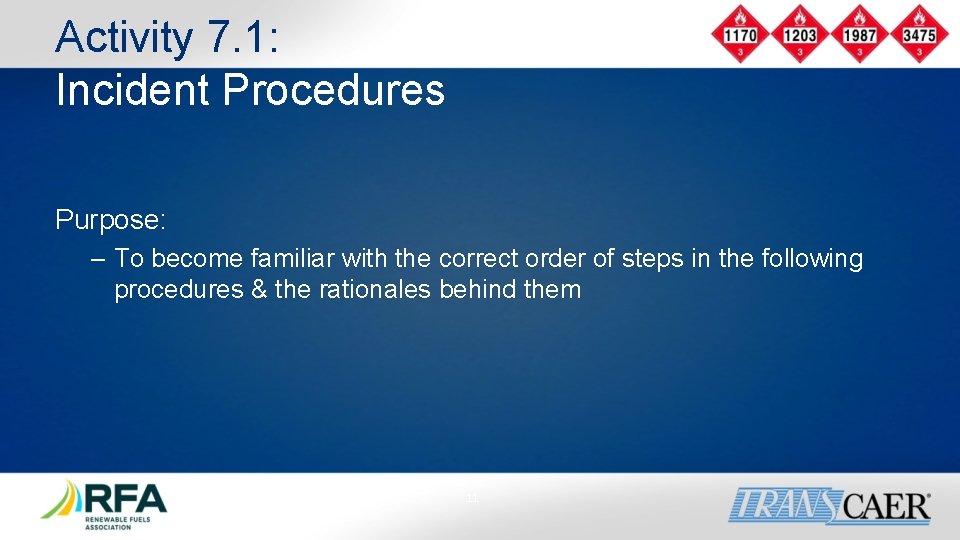 Activity 7. 1: Incident Procedures Purpose: – To become familiar with the correct order Activity 7. 1: Incident Procedures Purpose: – To become familiar with the correct order