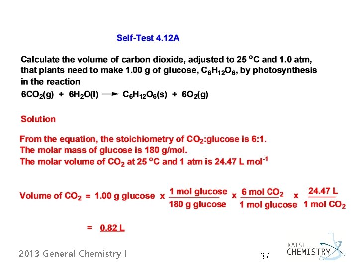 2013 General Chemistry I 37 