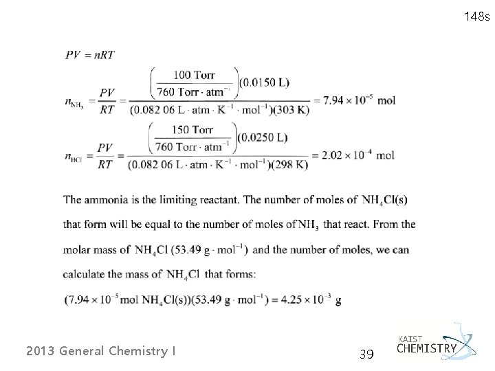 148 s 2013 General Chemistry I 39 
