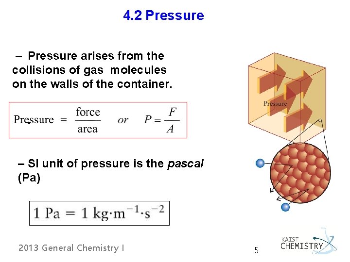 4. 2 Pressure – Pressure arises from the collisions of gas molecules on the