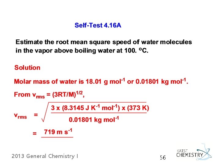 2013 General Chemistry I 56 